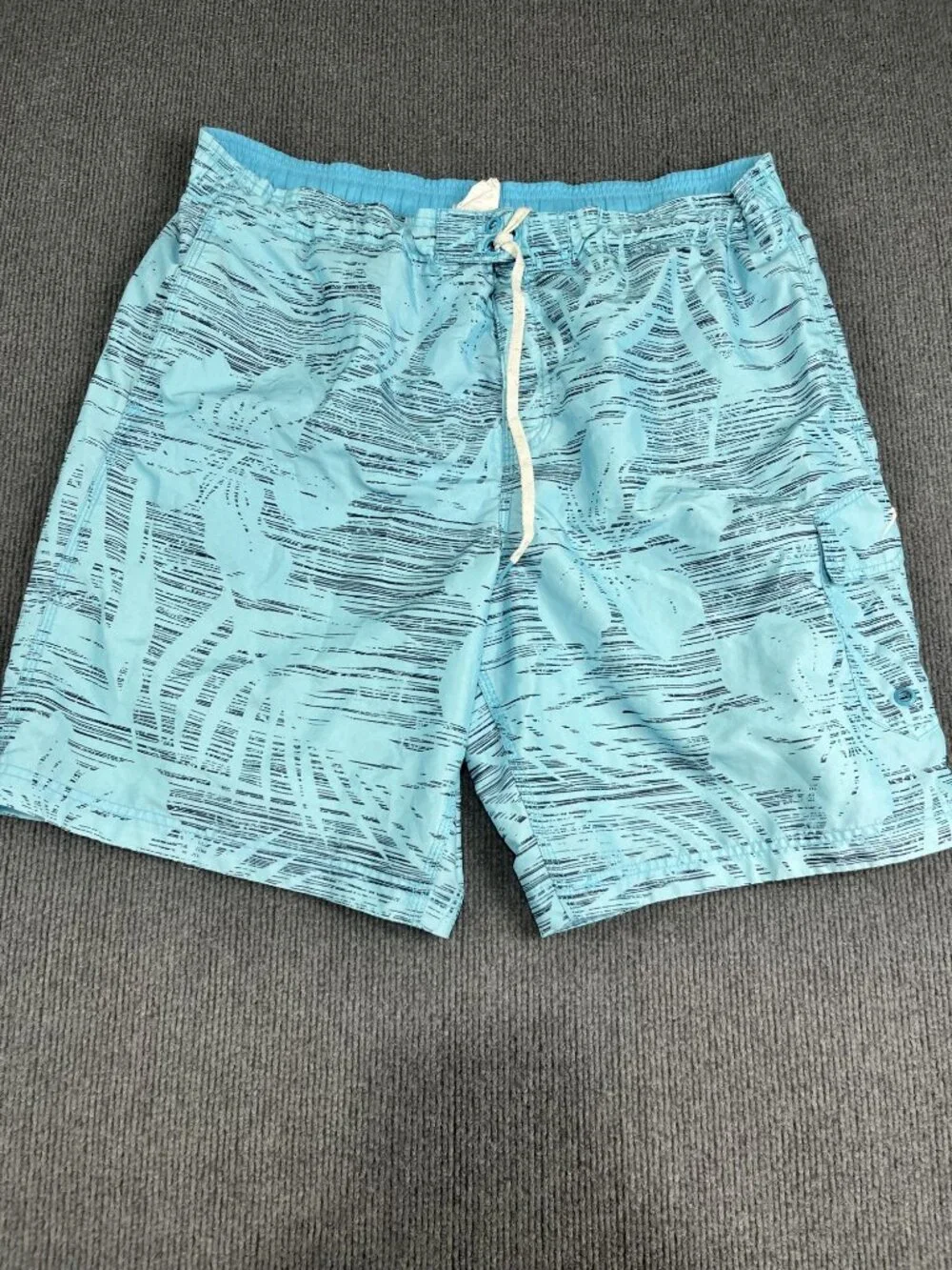 Speedo Mens Blue Tropical Print Swim Trunks XL